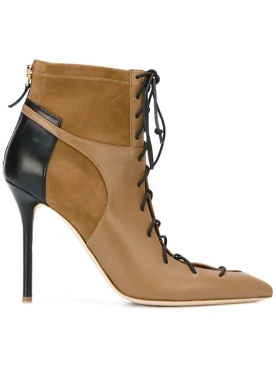 Malone Souliers Montana Leather-paneled Suede Ankle Boots In Brown