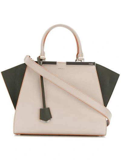 Fendi 3jours Leather Tote In Grey