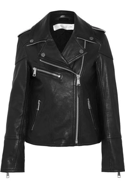 Victoria Victoria Beckham Contrast Biker Jacket In Black