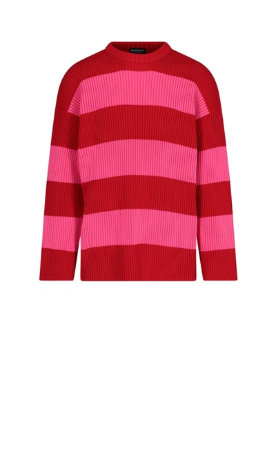 Balenciaga Men's  Red Cotton Sweater
