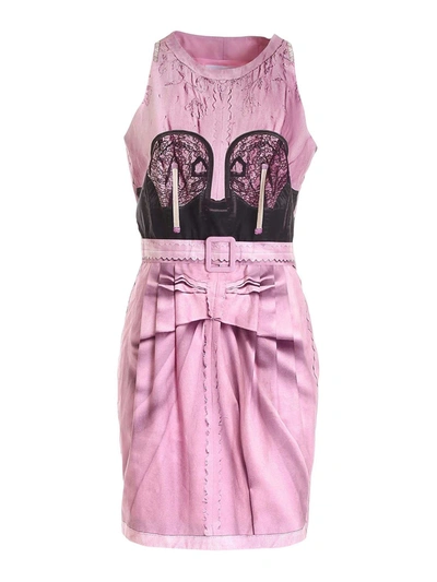 Moschino Inside Out Effetto Trompe-l'œil Dress In Pink