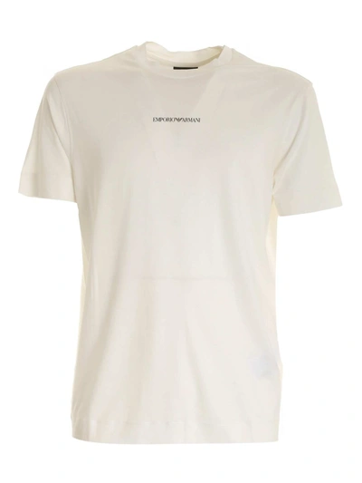 Emporio Armani Black Logo T-shirt In White