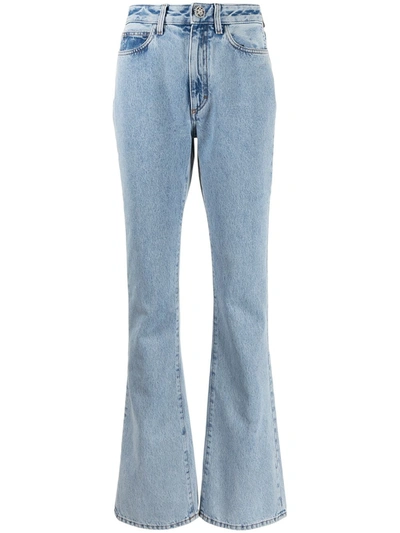 Alessandra Rich Paneled High-rise Flared Jeans In Blue