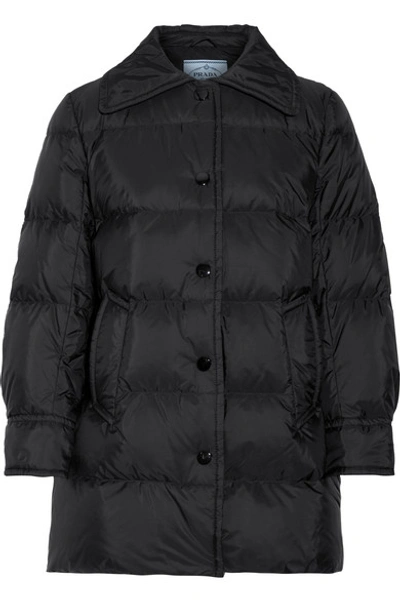 Prada Quilted Shell Down Jacket In Nero|nero