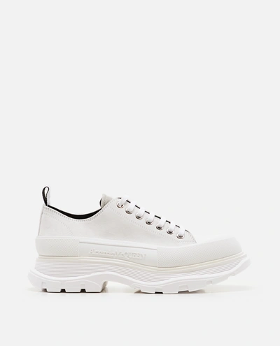 Alexander Mcqueen White Cotton And Leather Chunky Low-top Sneakers