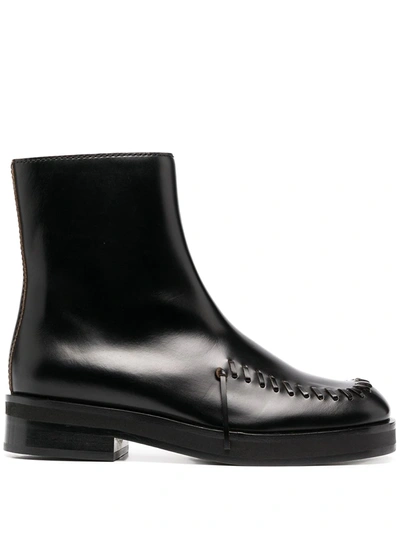 Jw Anderson J.w. Anderson Leather Ankle Boots In Black