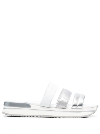 Hogan Metallic-strap Sandals In Black