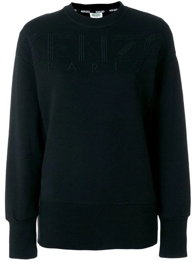 Kenzo Embroidered Logo Sweatshirt In Black