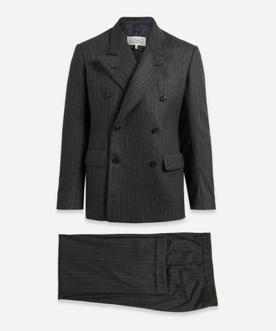 Maison Margiela Pinstriped Double-breasted Suit In Dark Grey Stripe