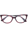 Dolce & Gabbana Cat Eye Frame Glasses In Red