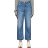 Levi's Blue Ribcage Straight Ankle Jeans In In The Middle