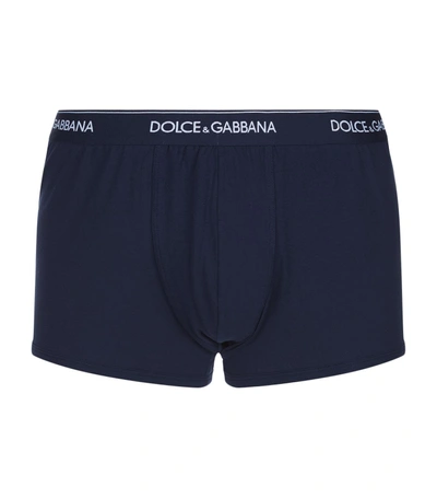 Dolce & Gabbana Logo Waistband Trunks (2 Pack) In No Color