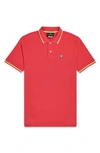Psycho Bunny Norbury Tipped Pique Polo In Diva Pink