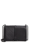 Rebecca Minkoff Love Jumbo Chevron-quilted Crossbody Bag In Black