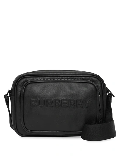 Burberry Paddy Debossed Leather Logo Crossbody Bag In Black