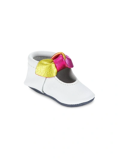 Freshly Picked Baby Girl's Prism Knotted Bow Rubber Sole Moccasins