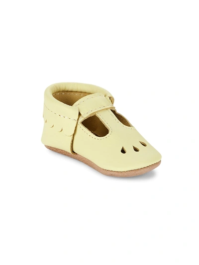Freshly Picked Baby Girl's Mary Jane Mini Rubber Sole Leather Shoes In Buttercup