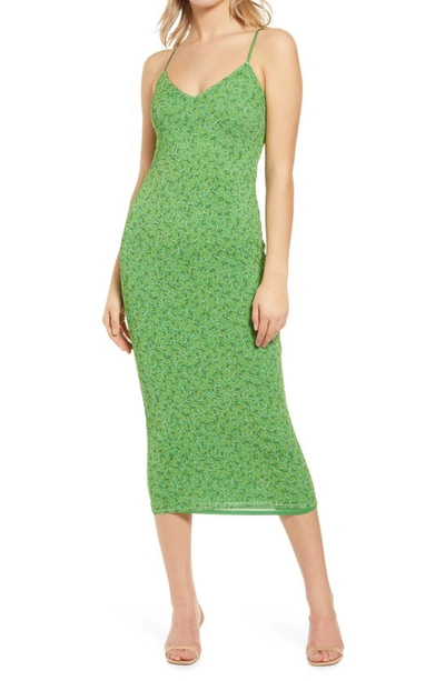 Afrm Amina Sleeveless Midi Dress In Vert Ditsy