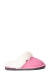 Old Friend Genuine Shearling Scuff Slipper In Pink Leather