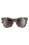 Quay After Hours 50mm Square Sunglasses In Camo Tort / Black Lens