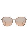 Kate Spade Maryam 56mm Gradient Polarized Cat Eye Sunglasses In Rose Gold