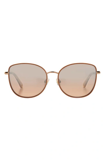 Kate Spade Maryam 56mm Gradient Polarized Cat Eye Sunglasses In Rose Gold