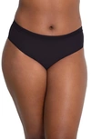 Curvy Couture Sheer Mesh High Cut Briefs In Black