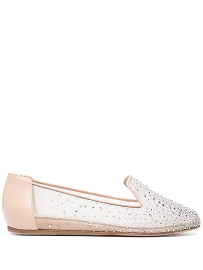 Le Silla Nicole Crystal-embellished Slippers In Neutrals