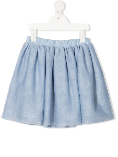 Douuod Kids' Elasticated-waist Tulle Skirt In Blue