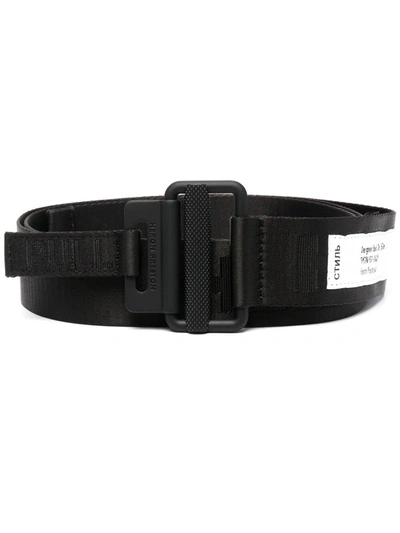 Heron Preston Logo-patch Adjustable Belt In Black