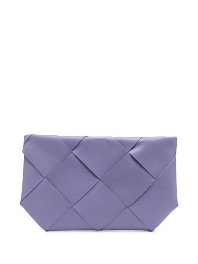 Bottega Veneta Purple Intrecciato Leather Clutch Bag
