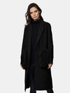 Dawn Levy Natalie Double Faced Wool Coat With Fur Trim In Black