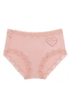 Uwila Warrior Soft Silk Lace-trim Briefs In Pink