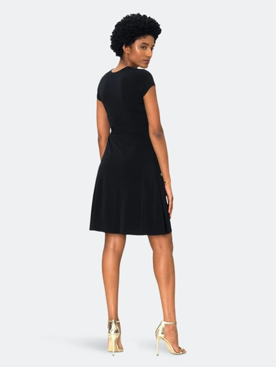 Leota Cap Sleeve Circle  Wrap Dress In Black Essential Jersey