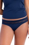 Uwila Warrior Vip Lace Trim Thong In Dress Blue
