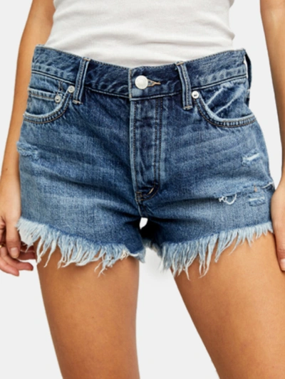 Free People X We The Free Loving Good Vibrations Shorts In Mid Indigo