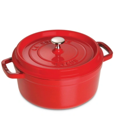 Staub Enameled Cast Iron 4-qt. Round Cocotte In Cherry
