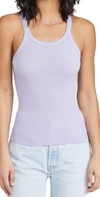 Re/done Ribbed Scoop-neck Fitted Tank In Light Purple