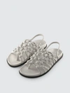 Alumnae Knotted Sandal On Footbed Chalk White Nappa