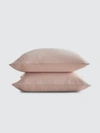 Sijo Luxe Weave Linen Pillowcase Set In Pink