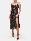 Astr The Label Gaia Cowl Neck Midi Dress In Black Ivory Multi