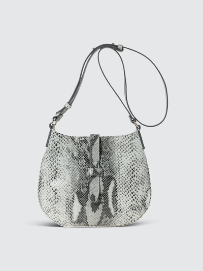 Joanna Maxham Tulip Snake-print Hobo Crossbody Bag In Grey