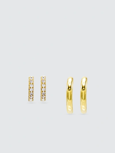 Adinas Jewels Adina's Jewels Mini Huggie Earring Combo Set In Gold
