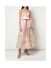 Marchesa Notte Fil Coupe Tea Length Cocktail Dress In Pink