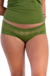 Uwila Warrior Happy Seams Lace Trim Seamless Briefs In Terrarium Moss