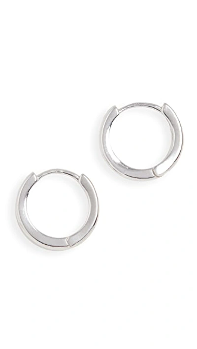Adinas Jewels By Adina Eden Plain Ring Huggie Earring In Grey