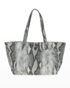 Joanna Maxham Rive Gauche Python-print Shopper Tote Bag In Grey