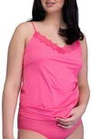 Uwila Warrior Happy Seamless Lace Trim Camisole In Camilla Rose