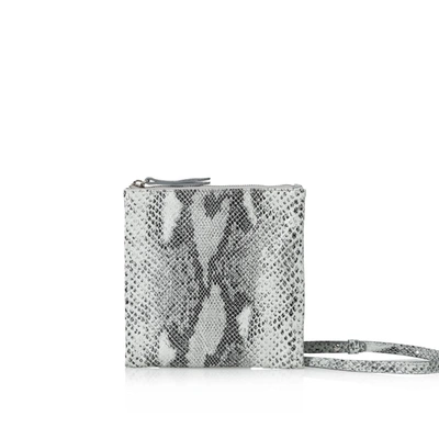 Joanna Maxham Edit Python-print Crossbody Bag In Grey