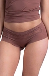 Uwila Warrior Happy Seams Lace Trim Seamless Briefs In Brown